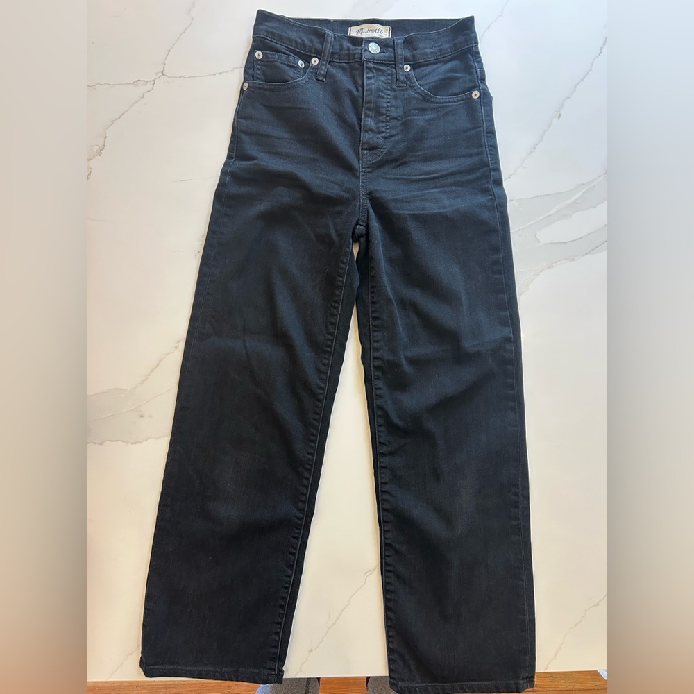 Madewell Bundle 2 Black Jeans Slim Demi boot & Slim Wide Leg Crop Size 23